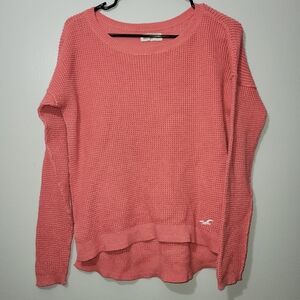 Hollister Coral Crew Neck Sweater Size  M